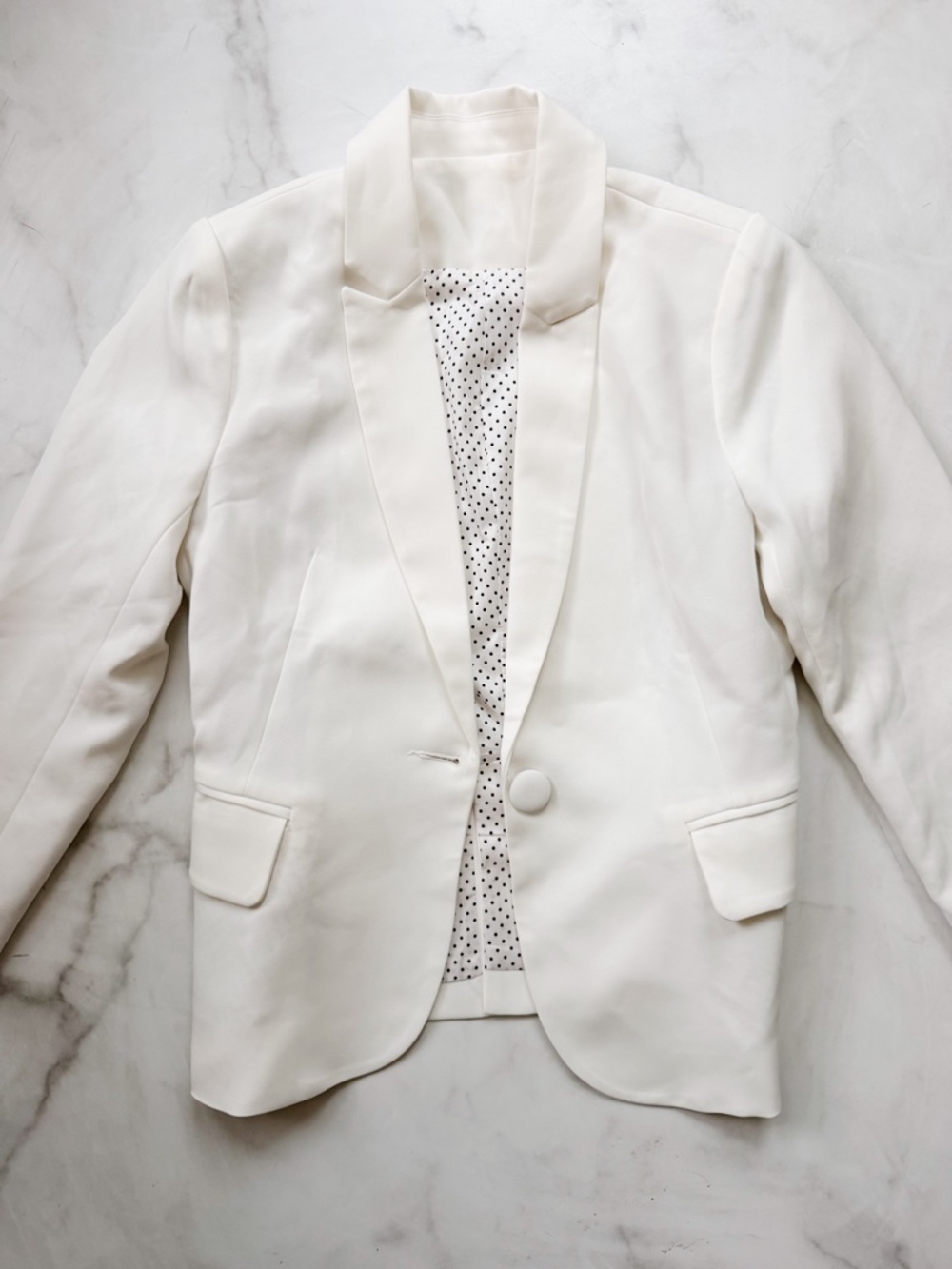 White Women's Long Sleeve Blazer - Size XS